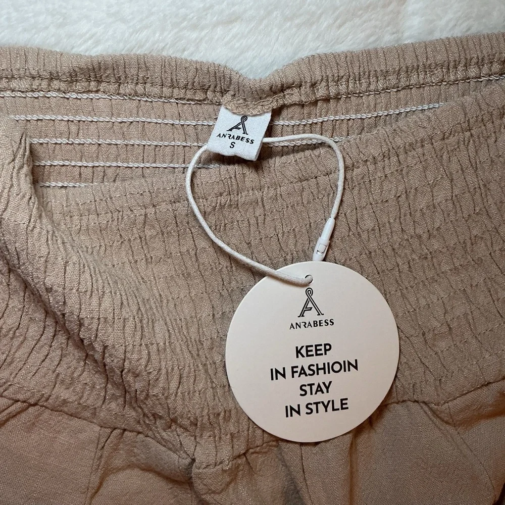 Tan Wide-Leg Pants - Picture 4 of 8